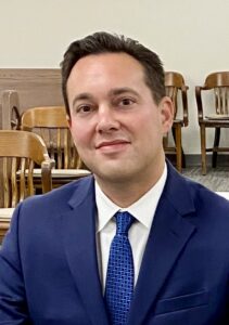 David Smith in a suit in court